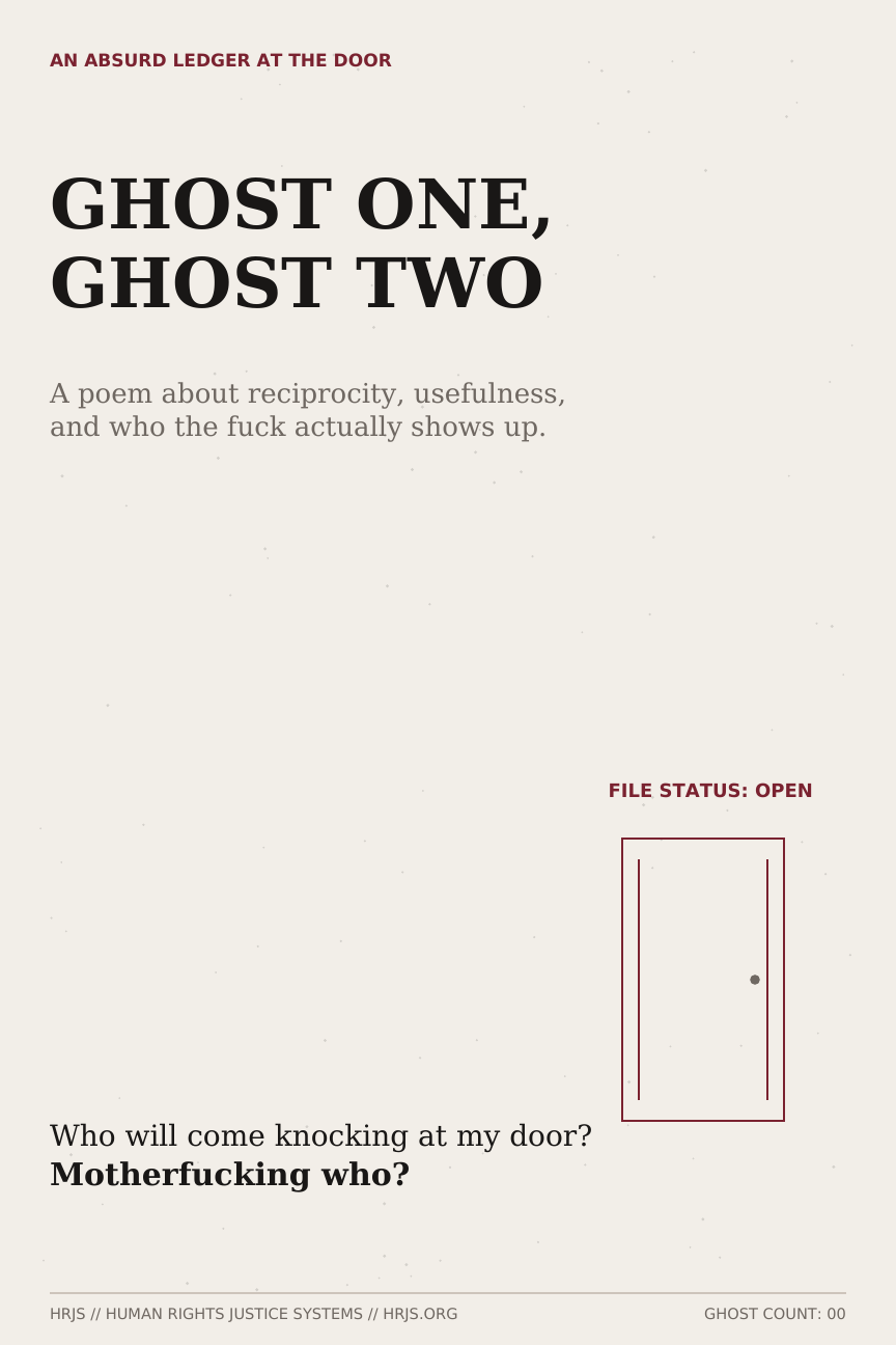 Ghost One, Ghost Two — the first entry in the Absurdity Ledger