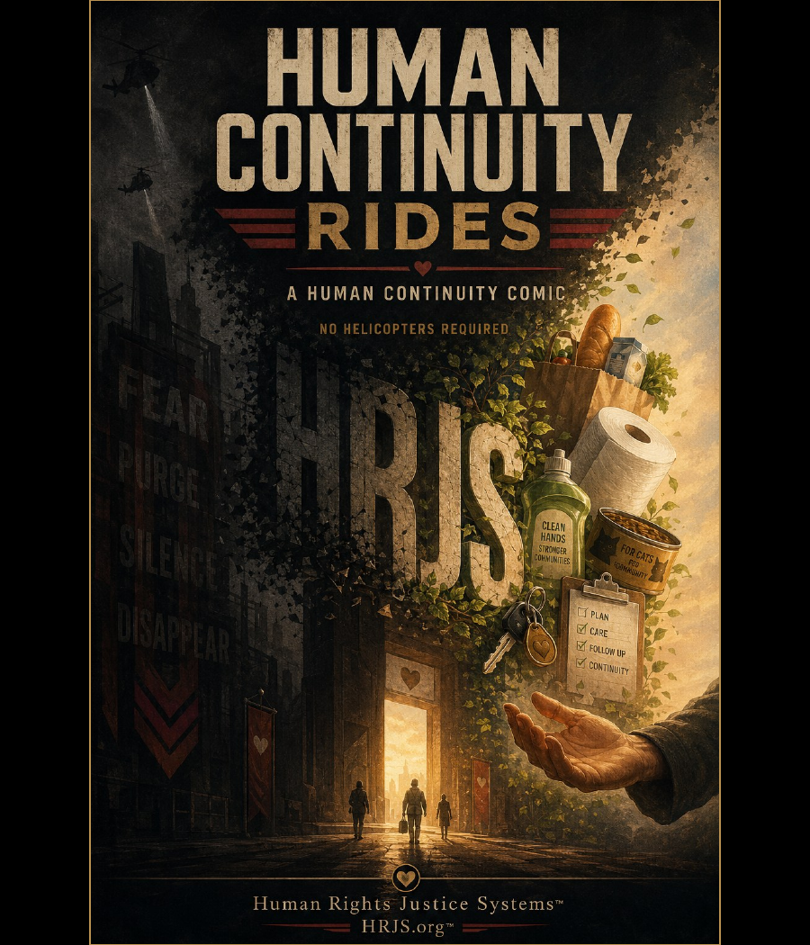 Cover of Human Continuity Rides, an HRJS human continuity comic