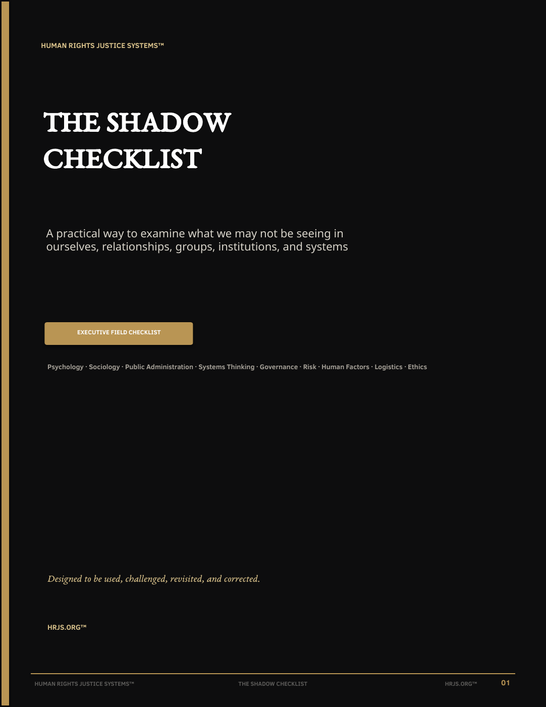 The Shadow Checklist cover